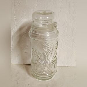 Planters Mr Peanut Anchor Hocking Glass Canister Jar Wheat Pattern